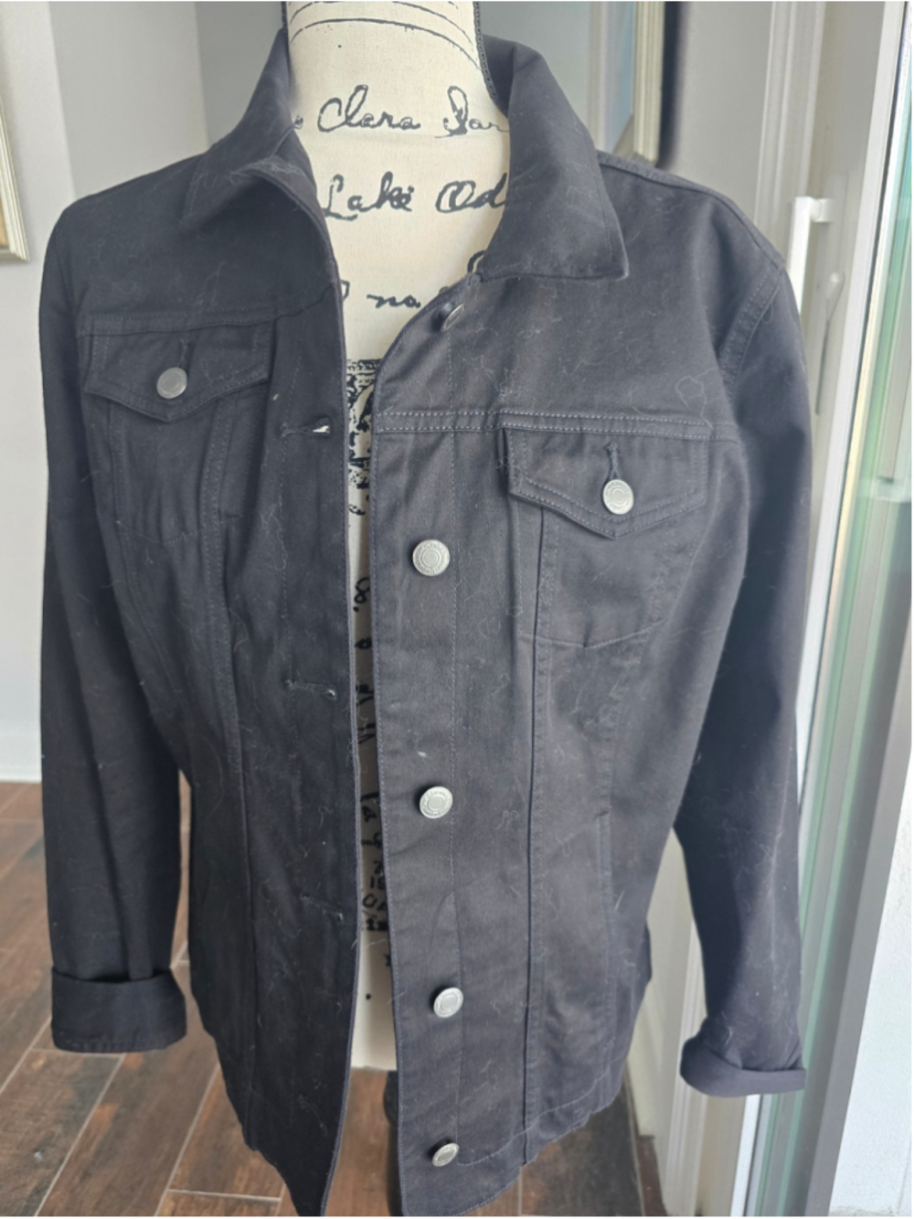 Croft & Barrow Black Denim Jacket Size M NWOT